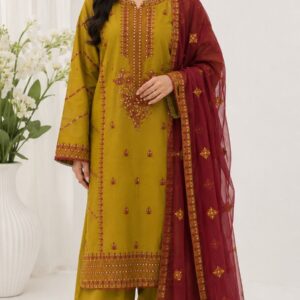 3 piece Embroidered suit (pret)